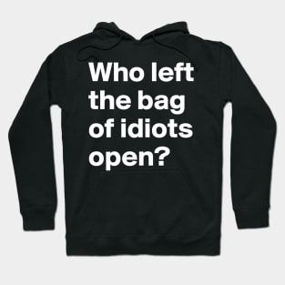 Who Left the Bag Of Idiots Open? funny Hoodie